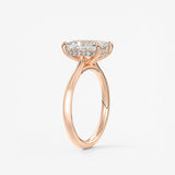 Radiant Hidden Halo/ Cathedral Lab Grown Diamond Engagement Ring