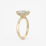 Radiant Hidden Halo/ Cathedral Lab Grown Diamond Engagement Ring