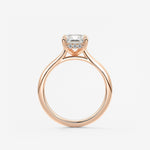 Radiant Hidden Halo/ Cathedral Lab Grown Diamond Engagement Ring