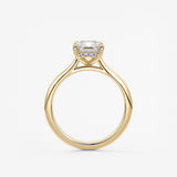 Radiant Hidden Halo/ Cathedral Lab Grown Diamond Engagement Ring