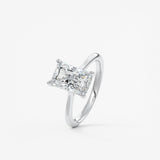 Radiant Hidden Halo/ Cathedral Lab Grown Diamond Engagement Ring
