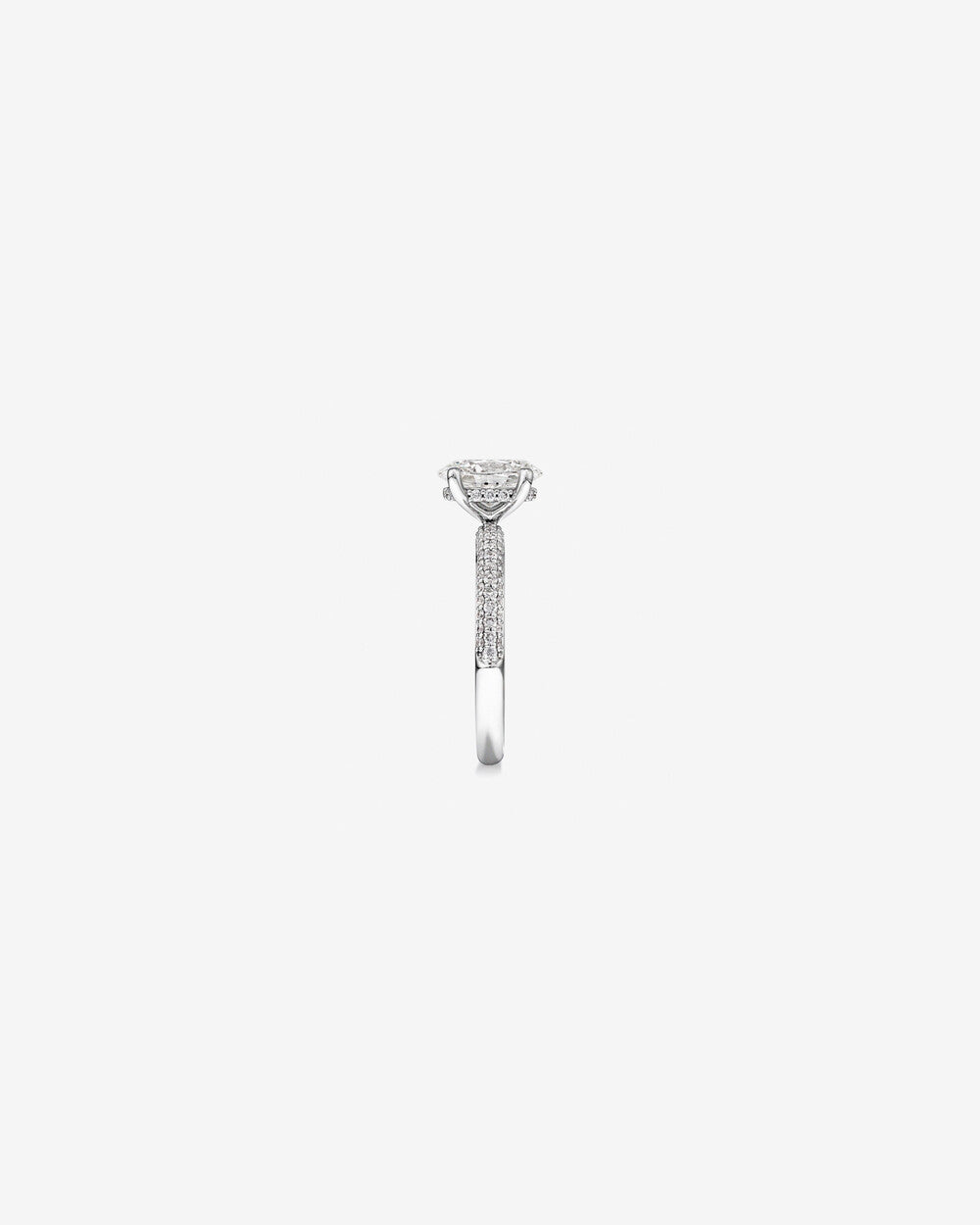 Stunning 1.95 CT Oval Moissanite Engagement Ring with Pave and Hidden HaloDesign 3
