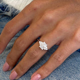 Classic 1.0 CT Radiant Moissanite Engagement Ring with Cluster Design 4