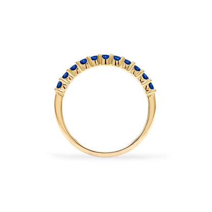 0.33 TCW Round Sapphire Lab Made Diamond- September Birthstone Wedding Band 4