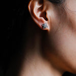 0.40 TCW Round Cut Moissanite Clover Leaf Stud Earrings in Gold 2