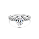 Stunning 3.0 CT Pear Moissanite Engagement Ring in Pave Design 1
