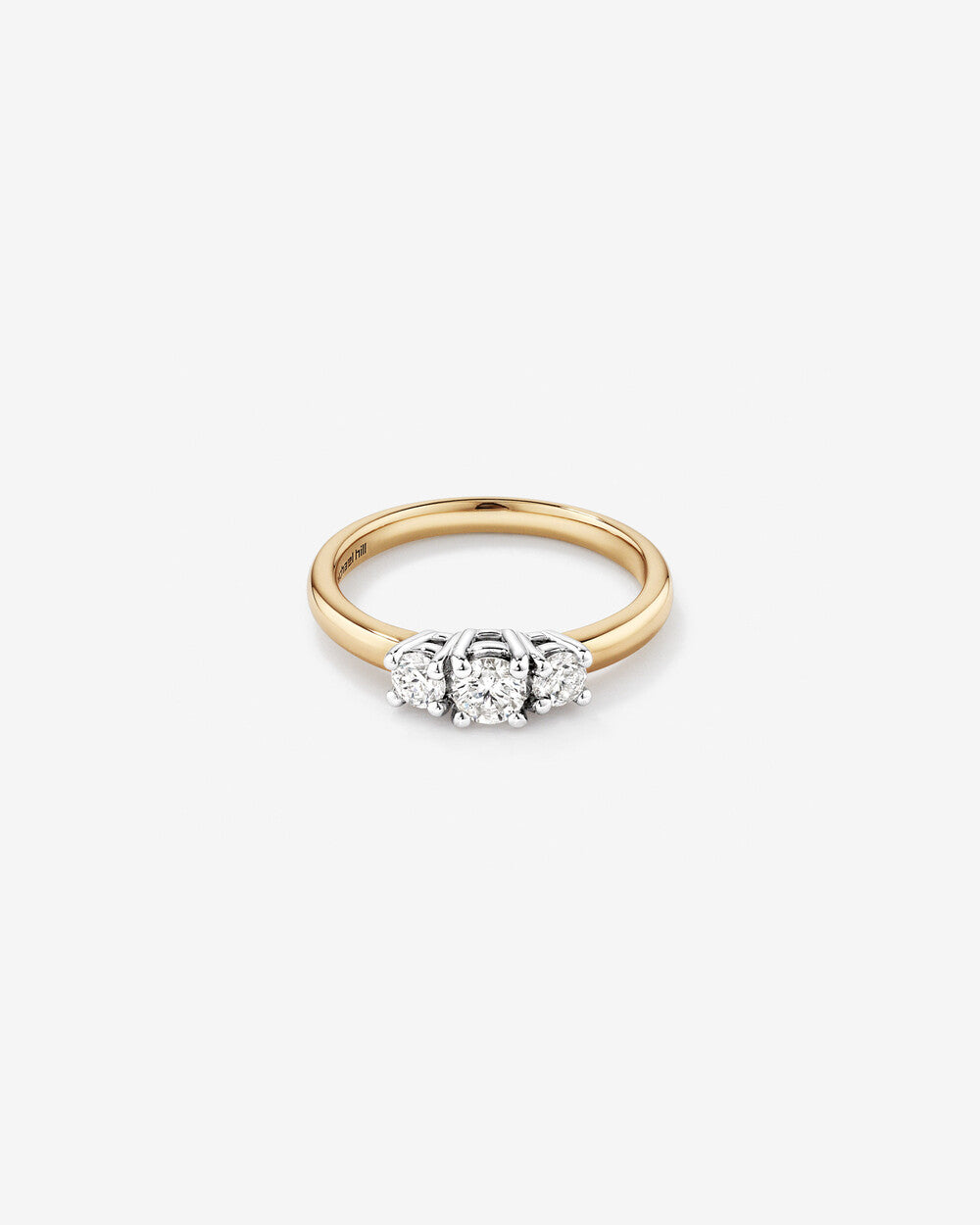 Stunning 0.5 CT Round Moissanite Engagement Ring In Three Stone Design 1