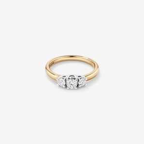 Stunning 0.5 CT Round Moissanite Engagement Ring In Three Stone Design