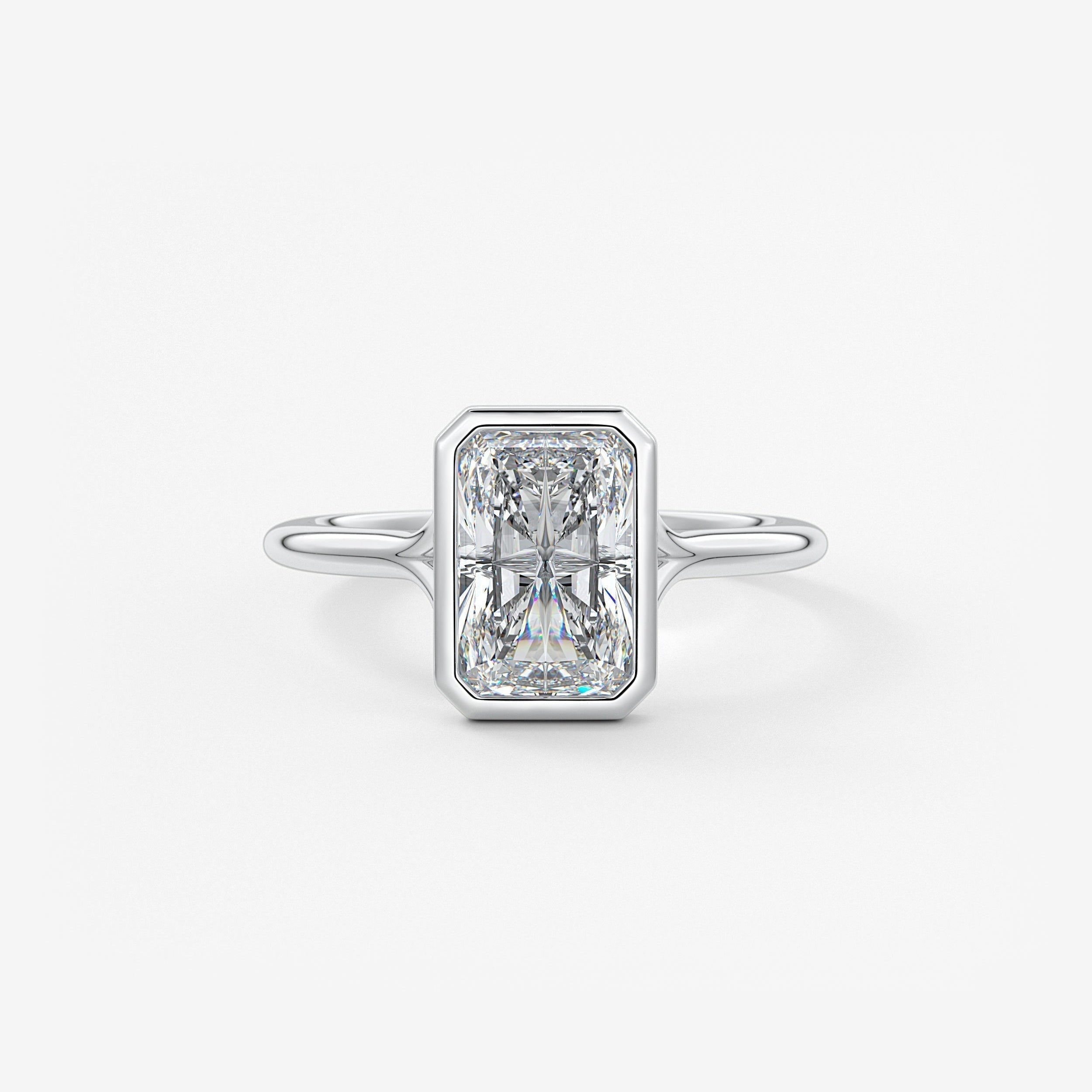 Radiant Bezel Lab Grown Diamond Engagement Ring