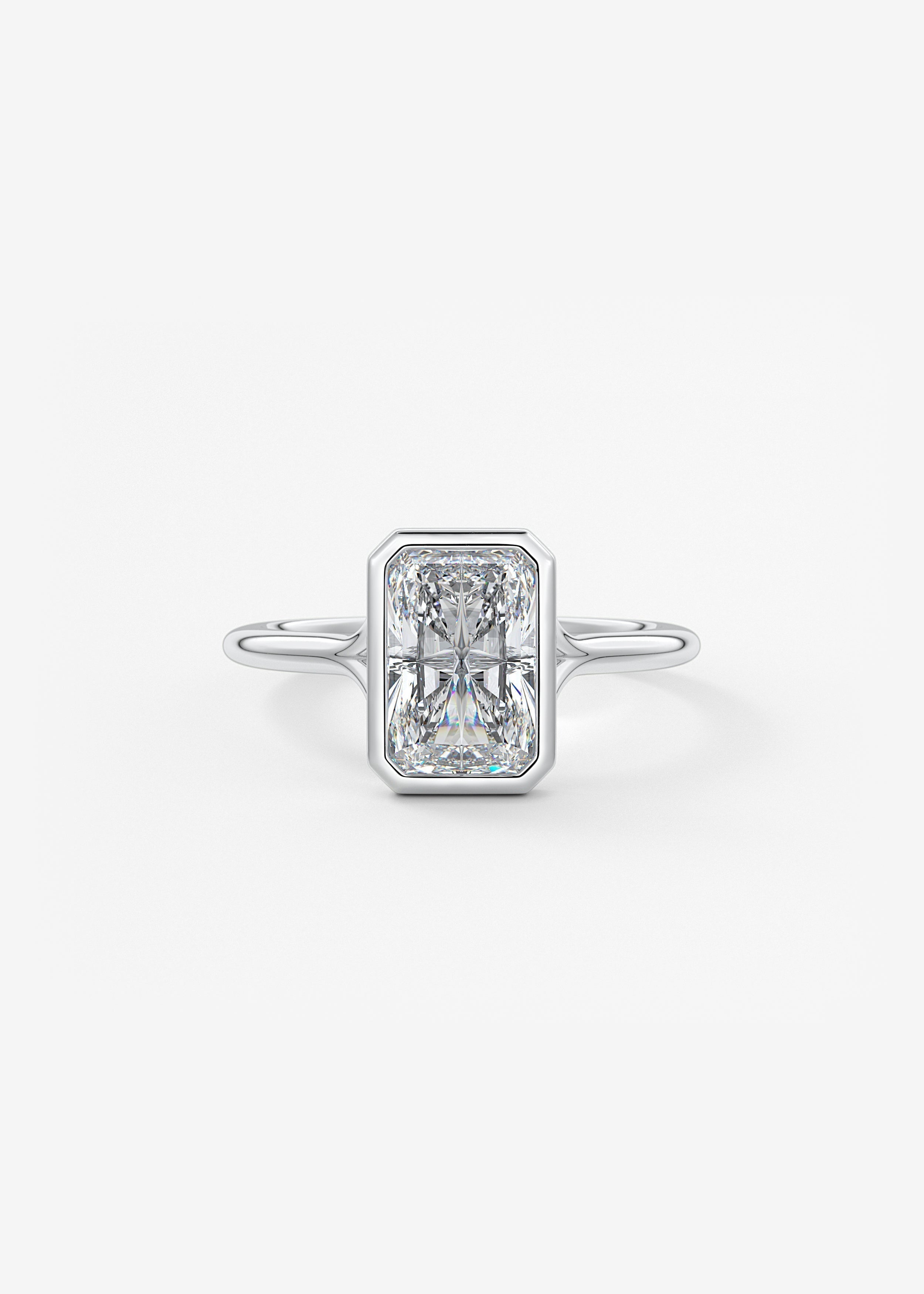 Radiant Bezel Lab Grown Diamond Engagement Ring