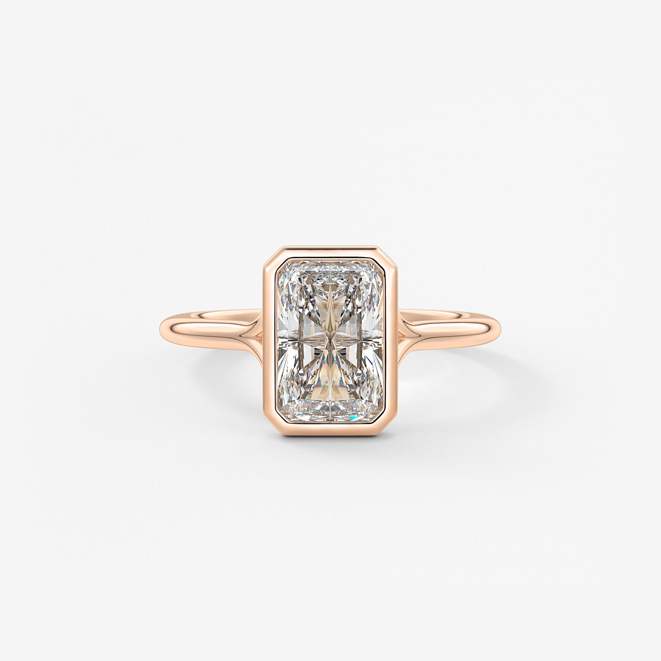 Radiant Bezel Lab Grown Diamond Engagement Ring