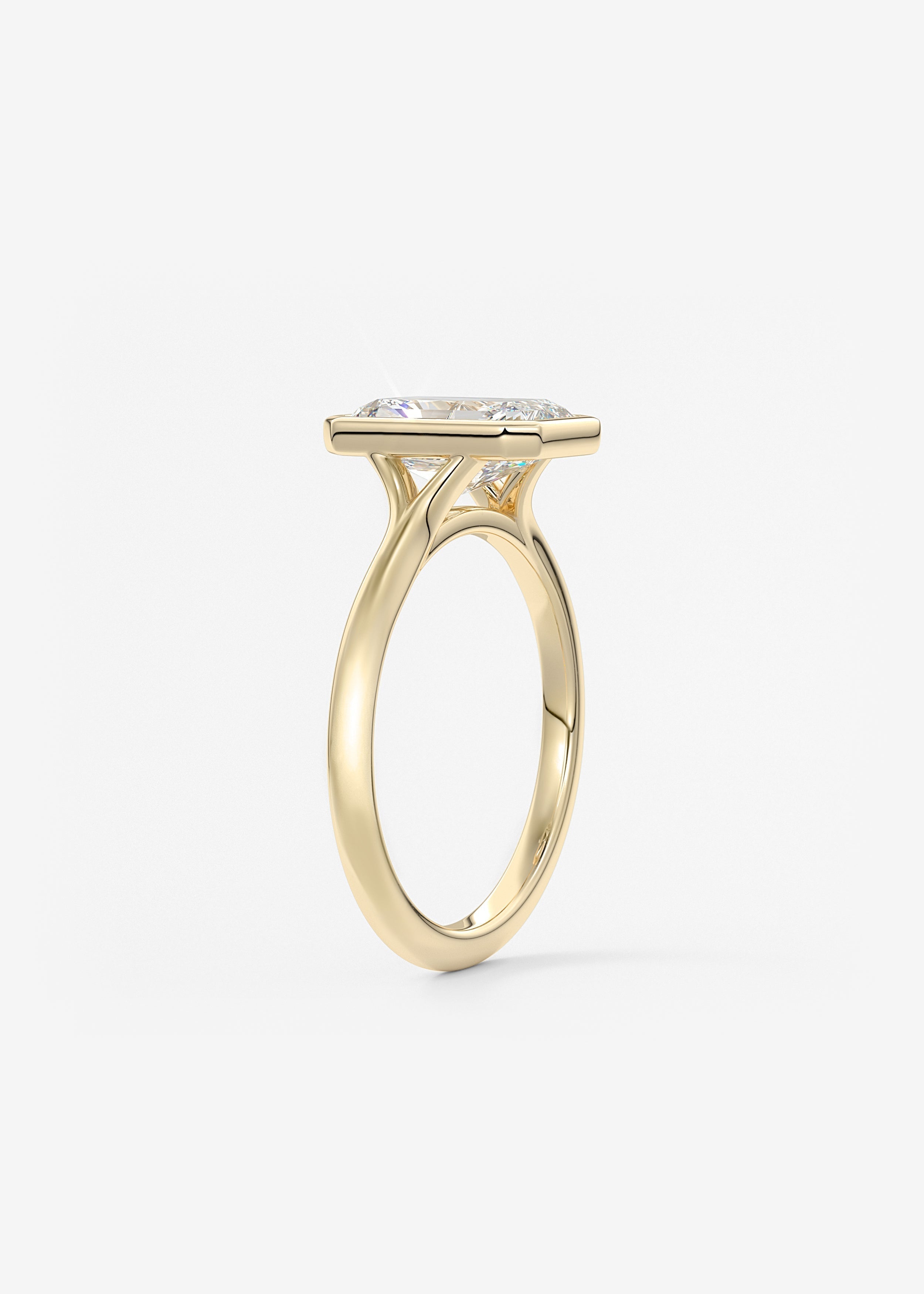 Radiant Bezel Lab Grown Diamond Engagement Ring
