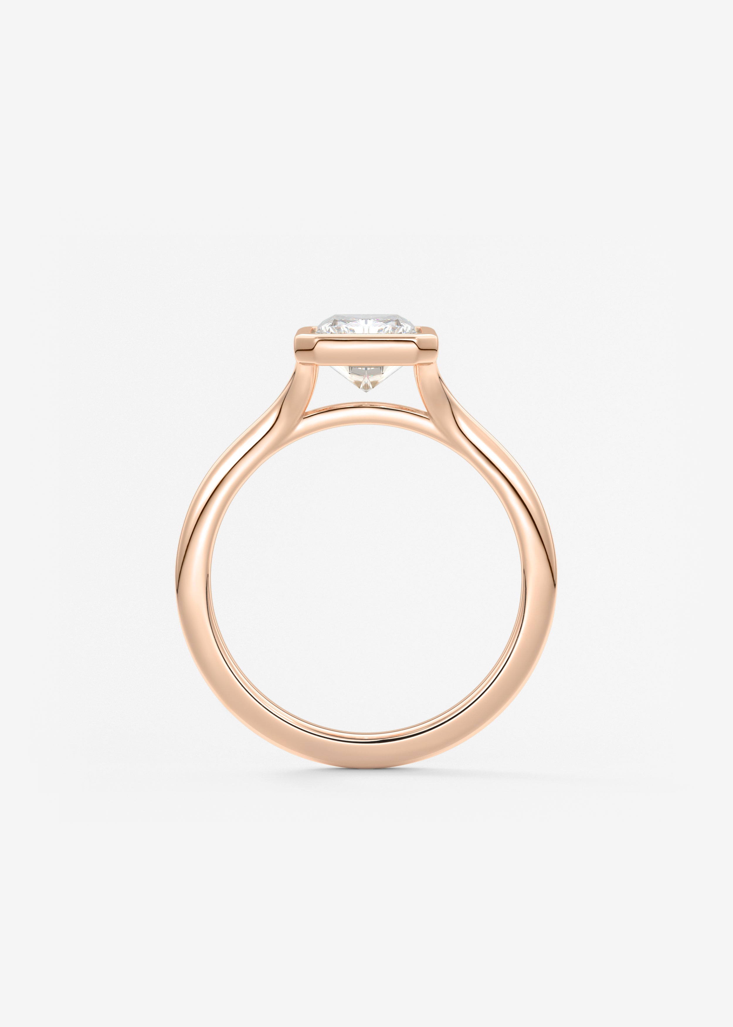 Radiant Bezel Lab Grown Diamond Engagement Ring