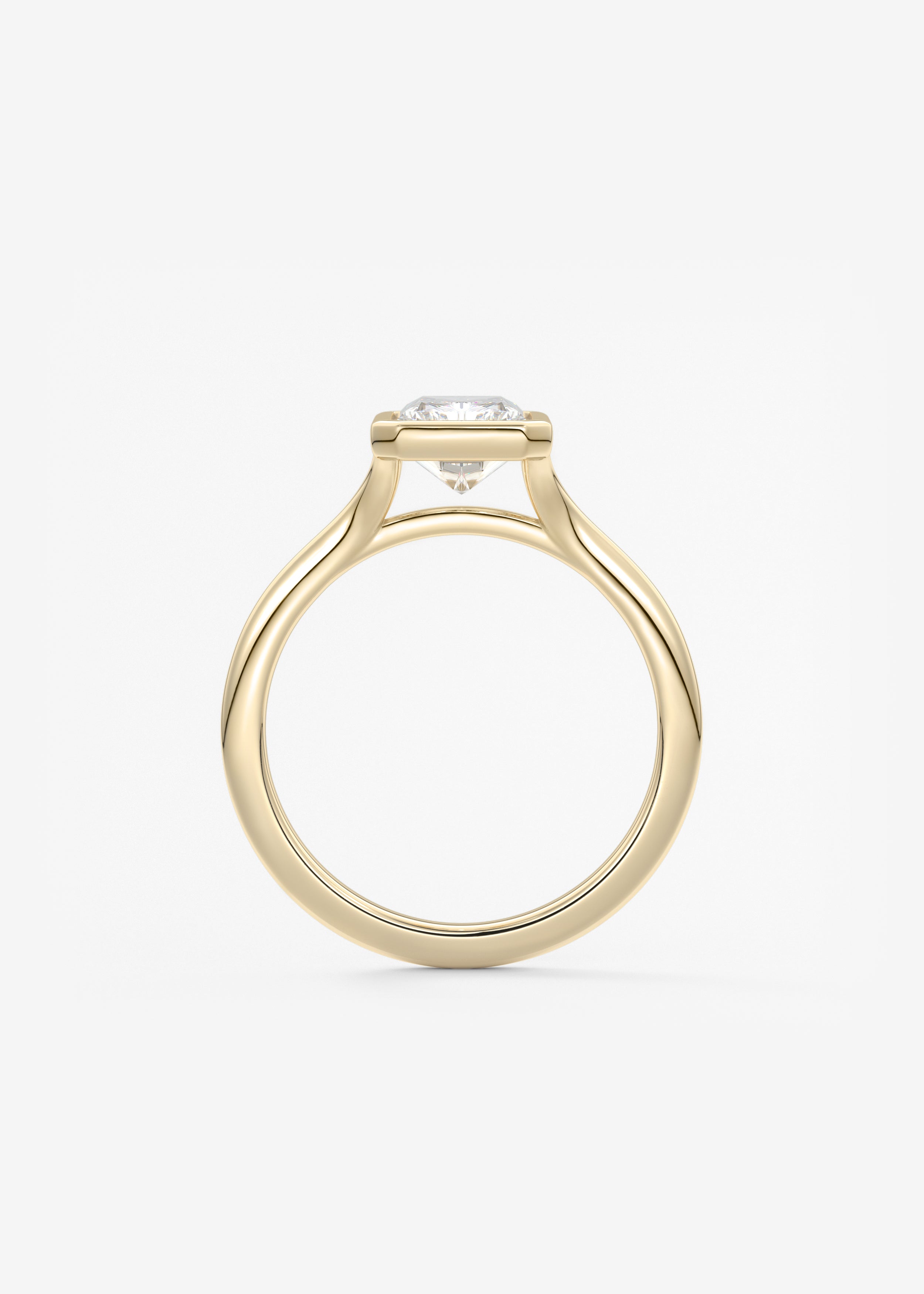 Radiant Bezel Lab Grown Diamond Engagement Ring