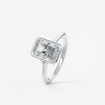 Radiant Bezel Lab Grown Diamond Engagement Ring