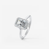 Radiant Bezel Lab Grown Diamond Engagement Ring