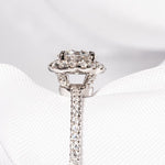 Stunning 1.0 CT Round Shape Moissanite Engagement Ring with Halo & Pave Design 8