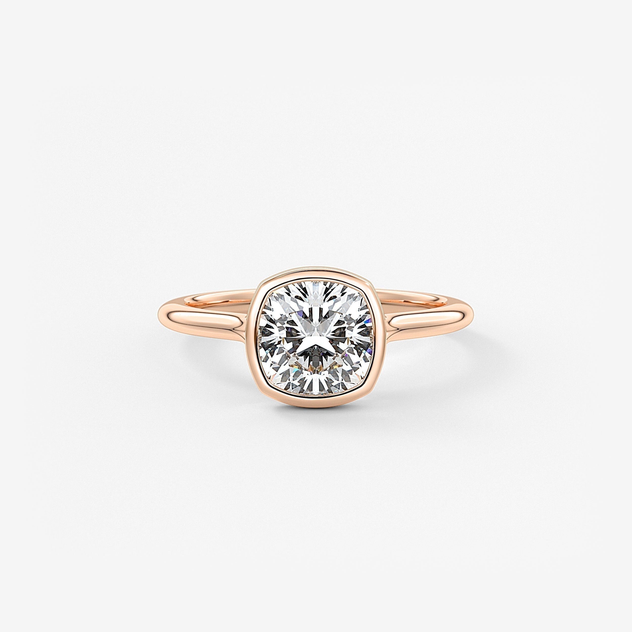 Cushion Bezel Lab Grown Diamond Engagement Ring