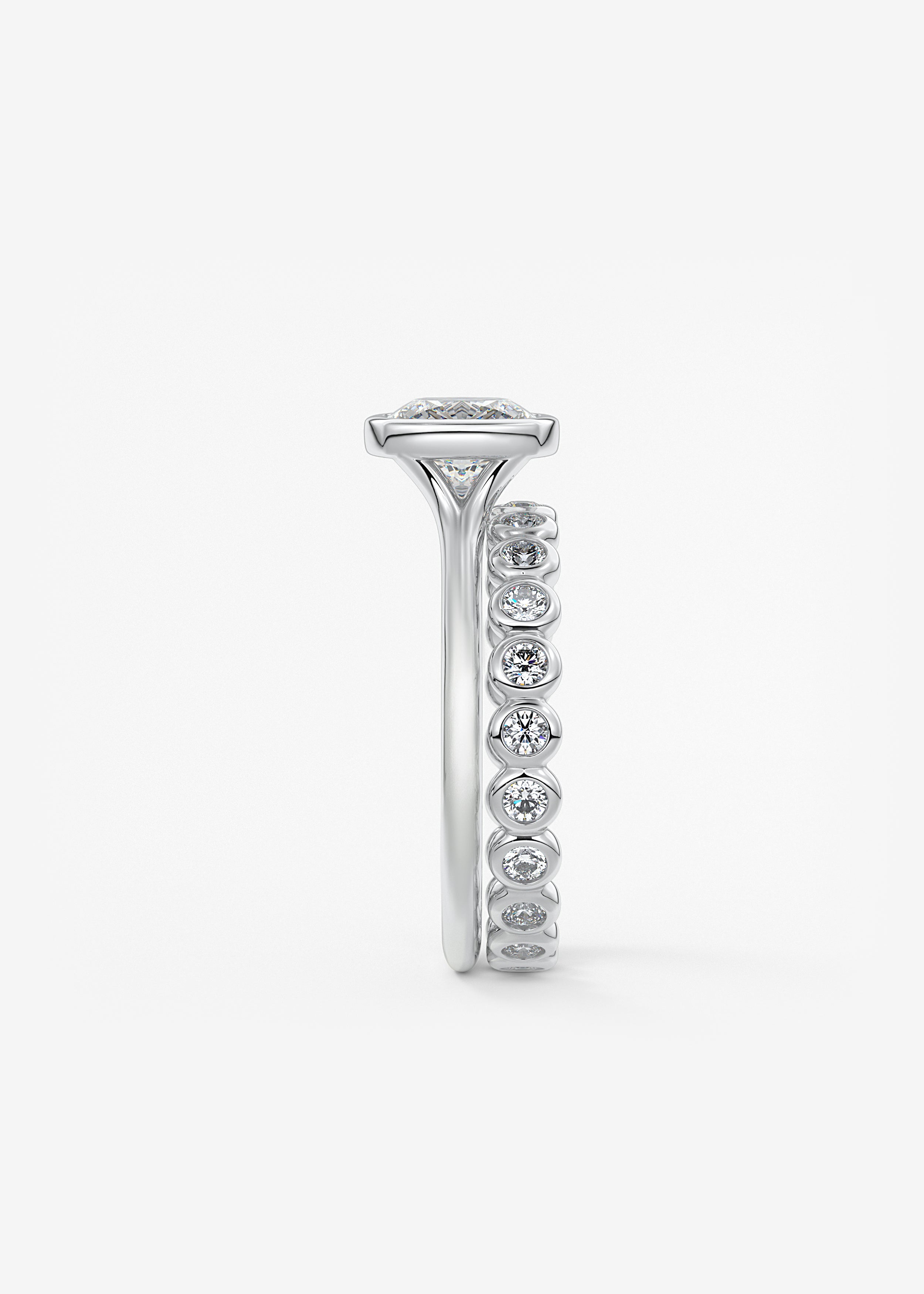 Cushion Bezel Lab Grown Diamond Engagement Ring