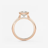 Cushion Bezel Lab Grown Diamond Engagement Ring