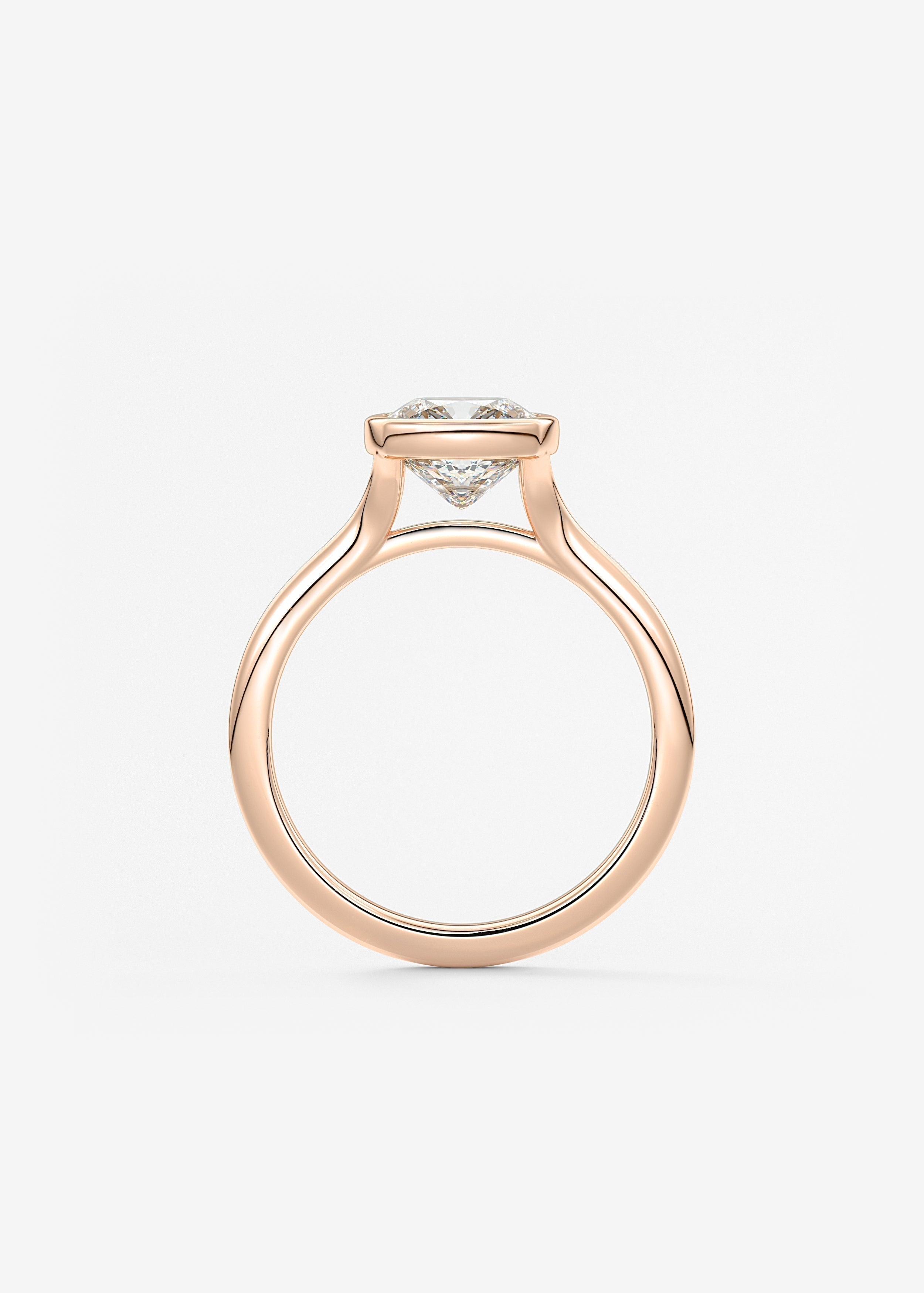 Cushion Bezel Lab Grown Diamond Engagement Ring