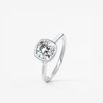 Cushion Bezel Lab Grown Diamond Engagement Ring