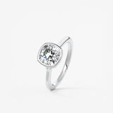 Cushion Bezel Lab Grown Diamond Engagement Ring