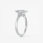 Emerald Three Stone Bezel Lab Grown Diamond Engagement Ring