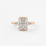 Radiant Three Stone Bezel Lab Grown Diamond Engagement Ring