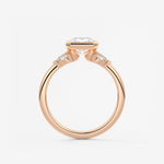 Radiant Three Stone Bezel Lab Grown Diamond Engagement Ring