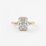 Radiant Three Stone Bezel Lab Grown Diamond Engagement Ring