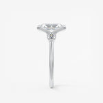 Radiant Three Stone Bezel Lab Grown Diamond Engagement Ring