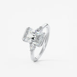Radiant Three Stone Bezel Lab Grown Diamond Engagement Ring
