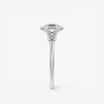 Asscher Three Stone Bezel Lab Grown Diamond Engagement Ring