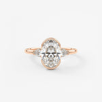 Oval Three Stone Bezel Lab Grown Diamond Engagement Ring