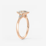 Oval Three Stone Bezel Lab Grown Diamond Engagement Ring