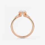 Oval Three Stone Bezel Lab Grown Diamond Engagement Ring