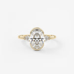 Oval Three Stone Bezel Lab Grown Diamond Engagement Ring