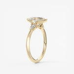Oval Three Stone Bezel Lab Grown Diamond Engagement Ring
