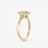 Oval Three Stone Bezel Lab Grown Diamond Engagement Ring