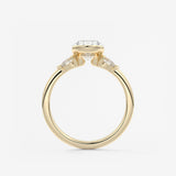 Oval Three Stone Bezel Lab Grown Diamond Engagement Ring