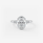 Oval Three Stone Bezel Lab Grown Diamond Engagement Ring