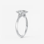 Oval Three Stone Bezel Lab Grown Diamond Engagement Ring
