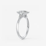 Oval Three Stone Bezel Lab Grown Diamond Engagement Ring