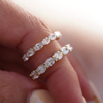 Stunning 0.4 TCW Oval Moissanite Stone Half Eternity Wedding Band 3