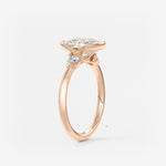 Elongated Cushion Three Stone Bezel Lab Grown Diamond Engagement Ring