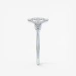 Elongated Cushion Three Stone Bezel Lab Grown Diamond Engagement Ring