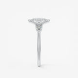 Elongated Cushion Three Stone Bezel Lab Grown Diamond Engagement Ring