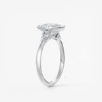 Elongated Cushion Three Stone Bezel Lab Grown Diamond Engagement Ring