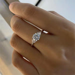 Stunning 1.0 CT Round Moissanite Engagement Ring with 3 Stones Design 3